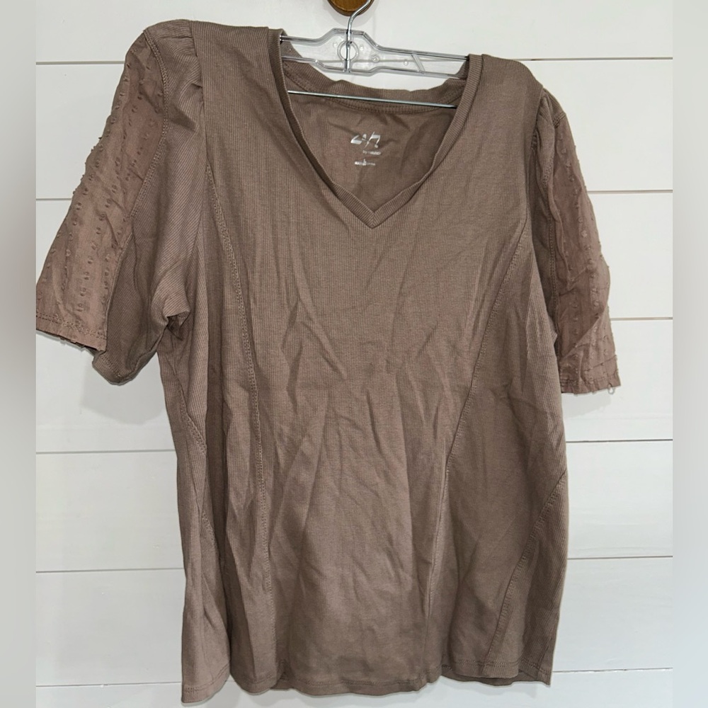 Maurices Taupe V-Neck Blouse
